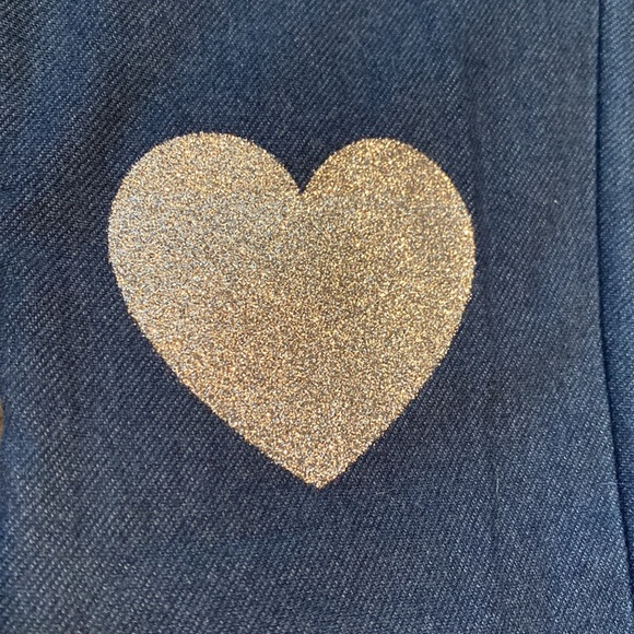 NWT J Crew Crewcuts Jeggings with sparkling heart patches. - Picture 2 of 4